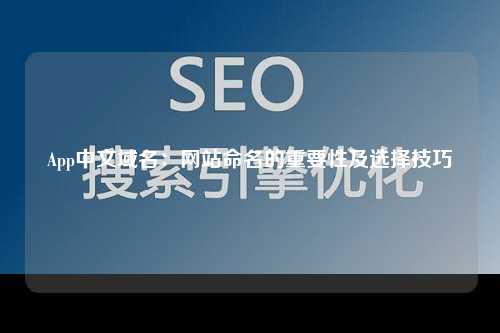App中文域名：网站命名的重要性及选择技巧
